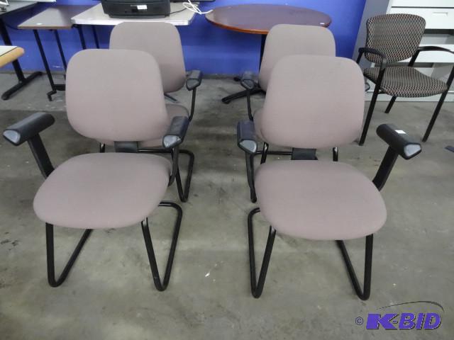 4 metal framed side chairs...
