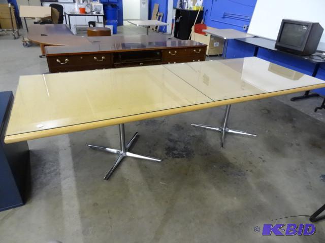 Large conference table. Metal bases...