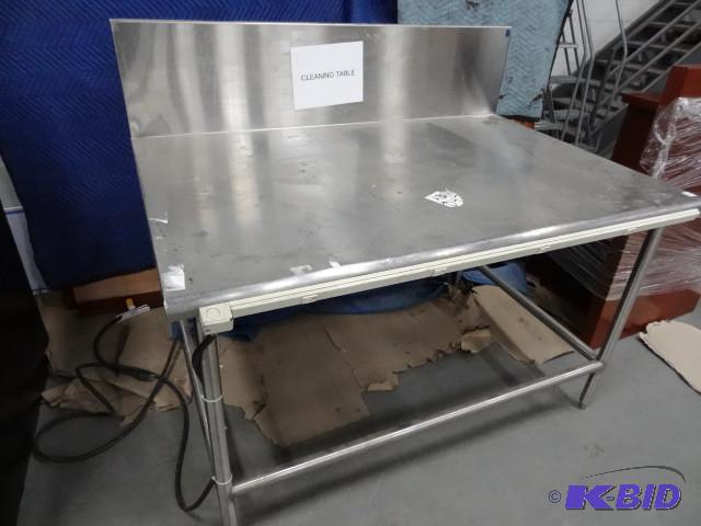 Stainless steel prep table with bac...