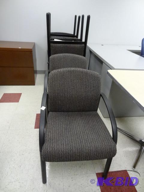 6 matching metal framed side chairs...