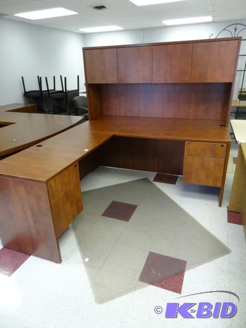 L shaped laminate office desk. 3 pi...