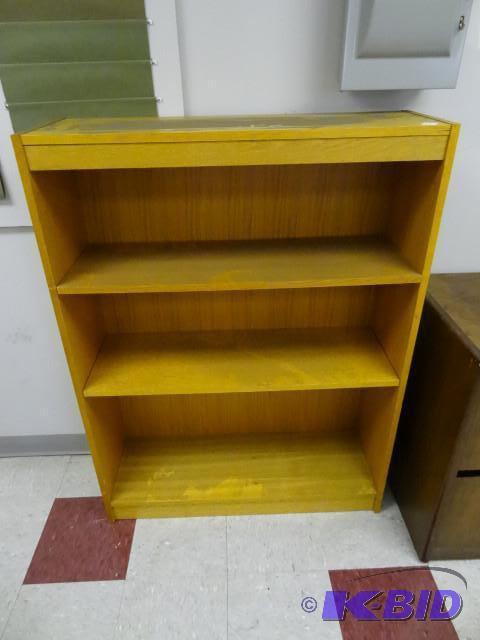 36 x 12 x 48 wood book shelf with 2...