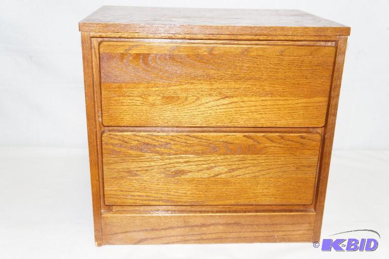 lot 78 image: Two Drawer Nightstand