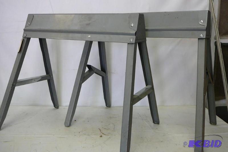 lot 36 image: Pair of metal saw horses Sold "...