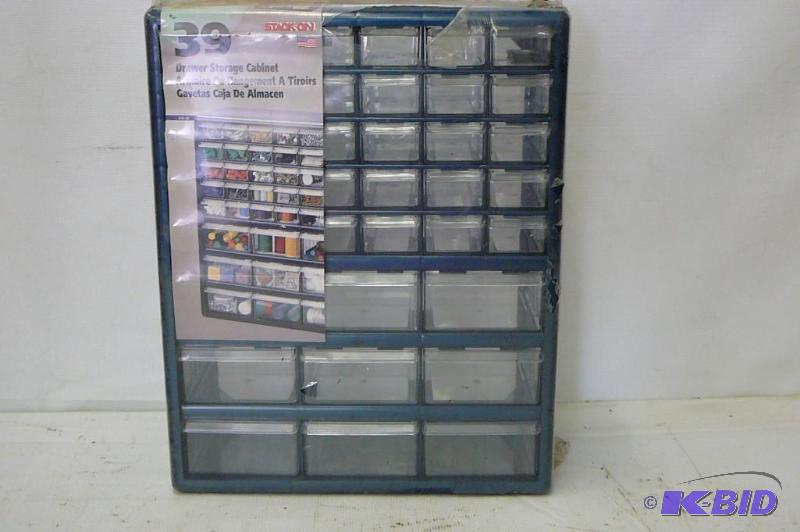 lot 9 image: Stack-on 39 drawer storage cabinet ...