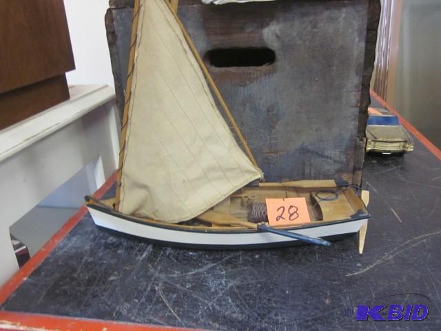 Vintage wooden sail boat, 15 inch....