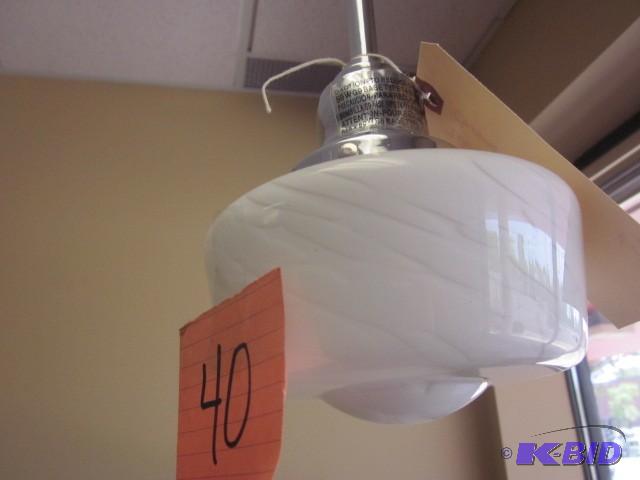 New white swirl hanging glass penda...