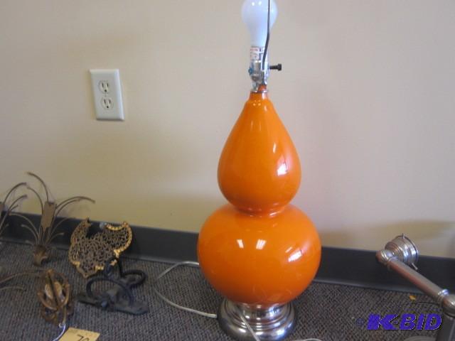 Modern 30 inch orange glass table l...