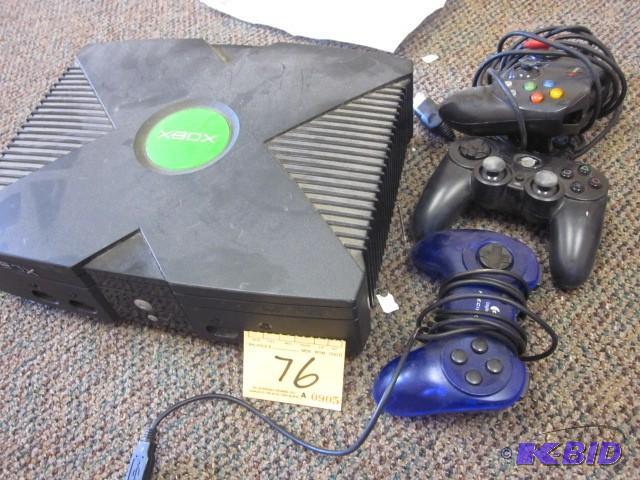 X Box game system, (3) controllers,...