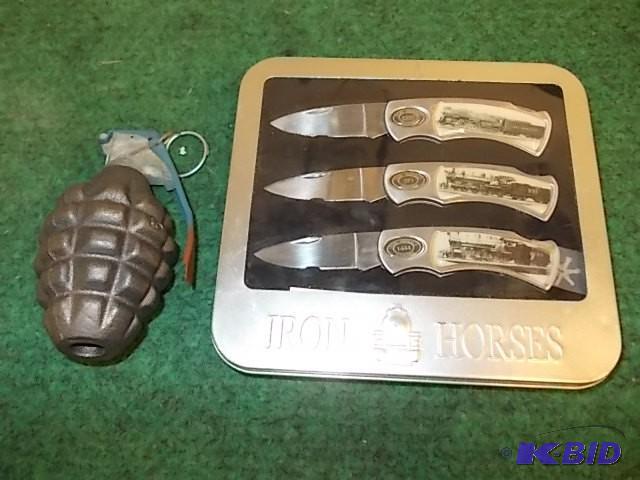 Set Of 3-Iron Horses Train Knives, ...