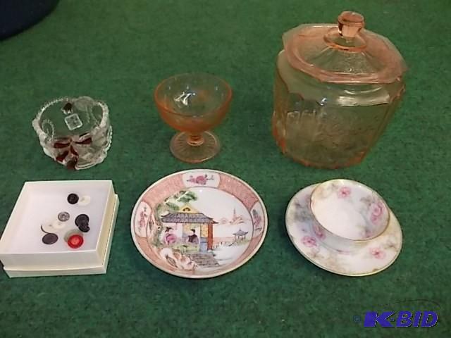Pink Glass Biscuit Jar, Mikasa&nbsp...