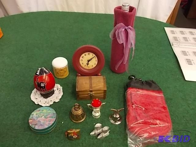 2-Wine Bottle Bags, Clock, Miniatur...