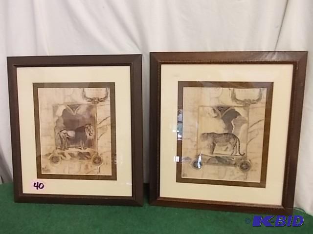 2-Framed Africa Prints (Lion &amp ...