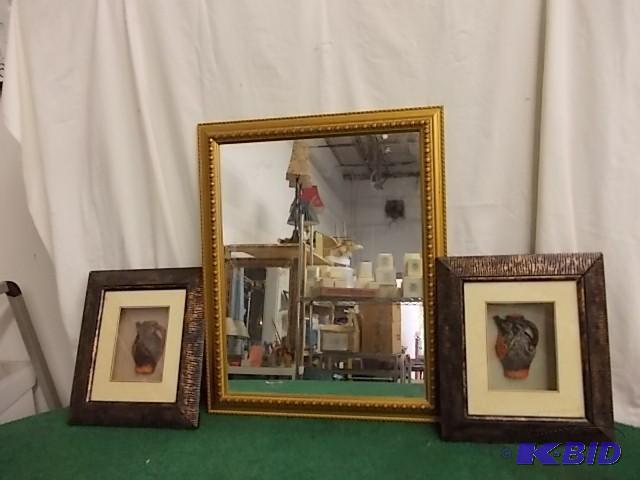 Gold Framed Mirror 23 x 19 &amp 2-...