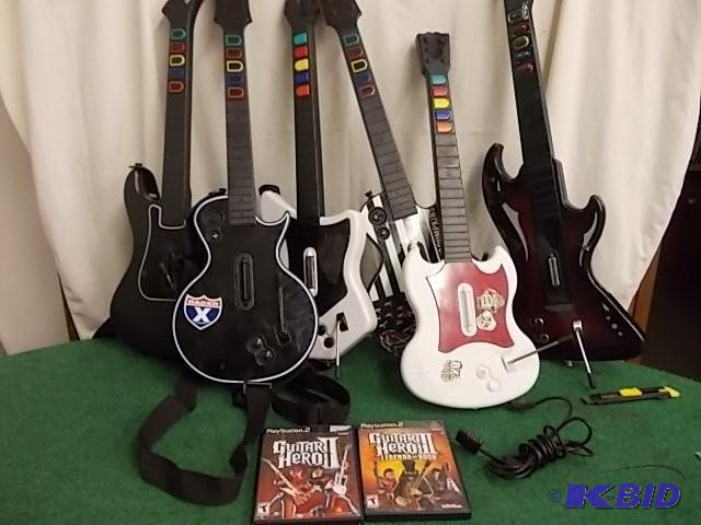 6-Guitar Hero Guitars &amp 2- Play...