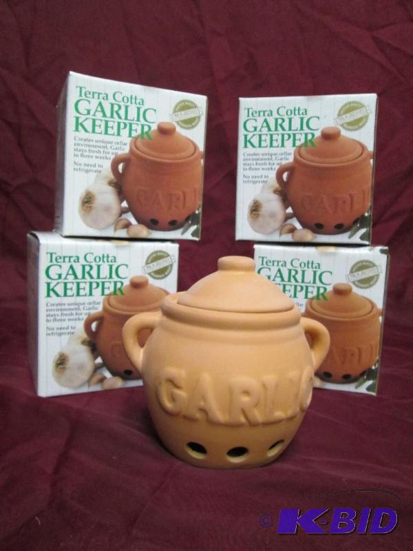 Lot of 4 terra cotta garlic keepers...