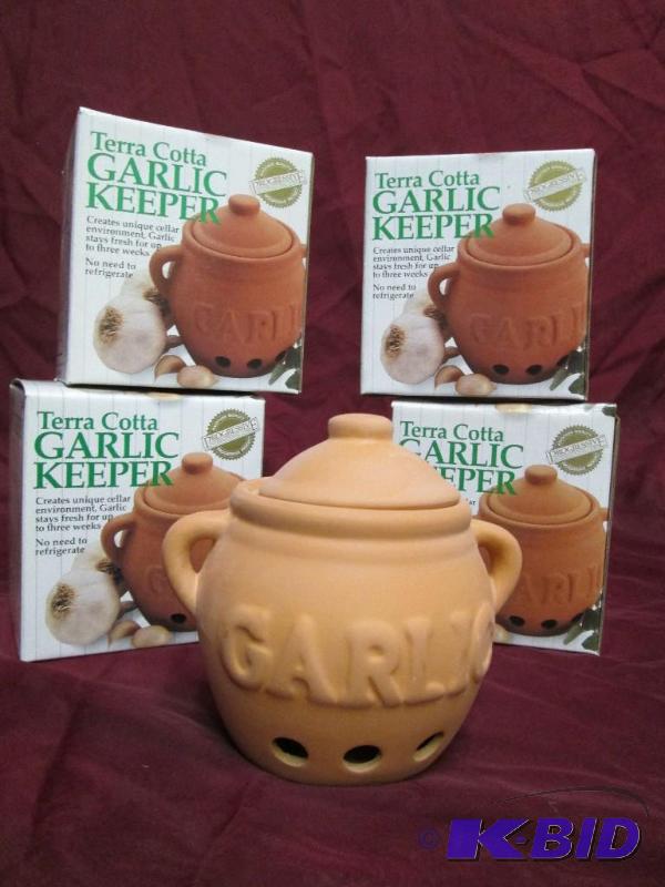 Lot of 4 terra cotta garlic keepers...