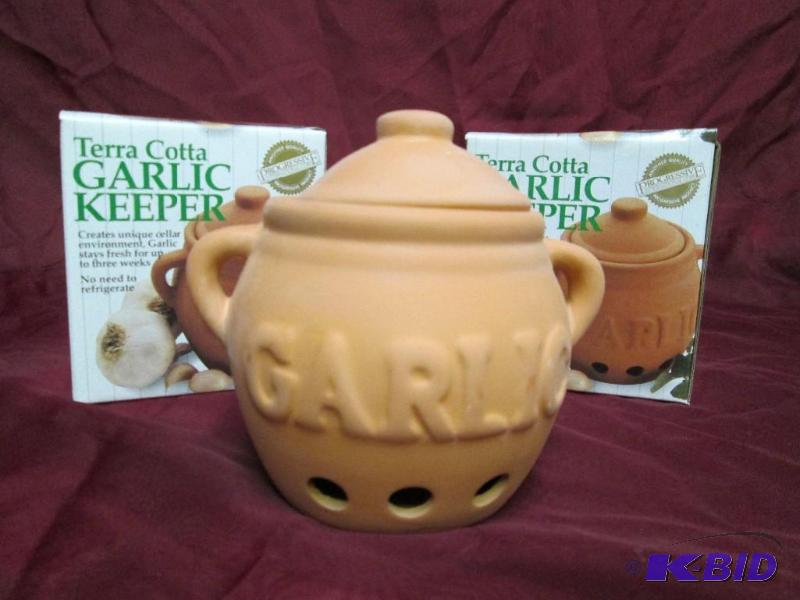 Pair of terra cotta garlic keepers....