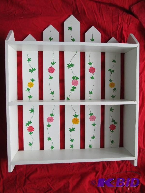Three tier picket shelf. White in c...