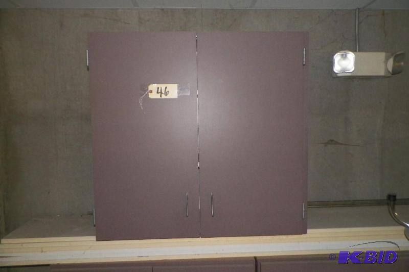 lot 46 image: Purple Wall Cabinet with 2 Adjustable Shelves