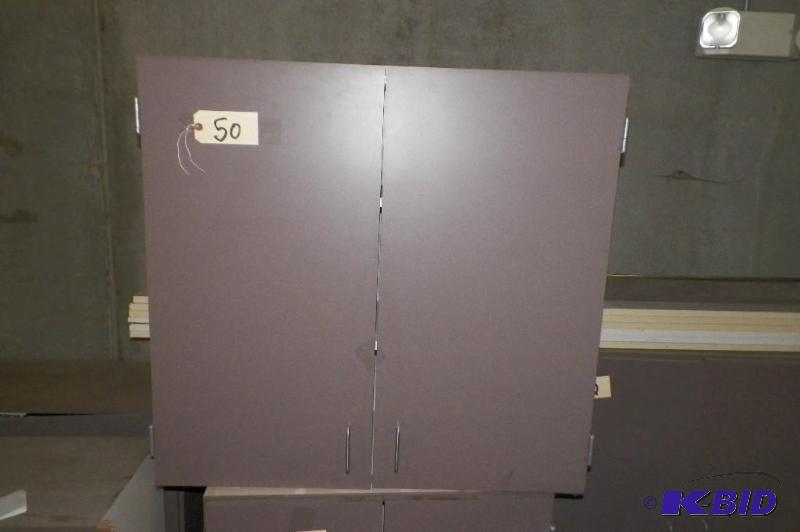 lot 50 image: Purple Wall Cabinet with 2 Adjustable Shelves