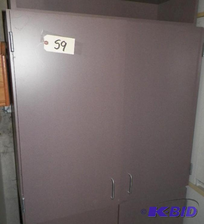 lot 59 image: Purple Wall Cabinet with 2 Adjustable Shelves