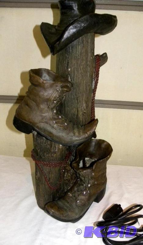Hand Crafted Cowboy Fountain, resin...