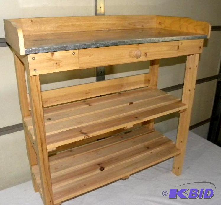 Garden Work Bench, solid fir wood, ...