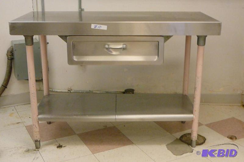 STAINLESS STEEL TABLE WITH DRAWER 2...