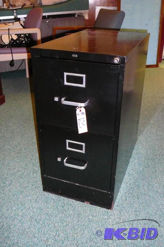 HON 2 DRAWER METAL FILING CABINET &...