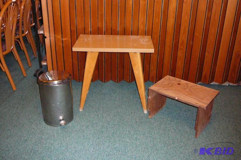 TABLE,STEP STOOL, TRASH CAN Sold &q...