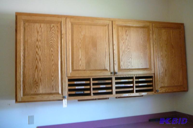 OAK CUPBOARD WITH FILING SHELVES 42...