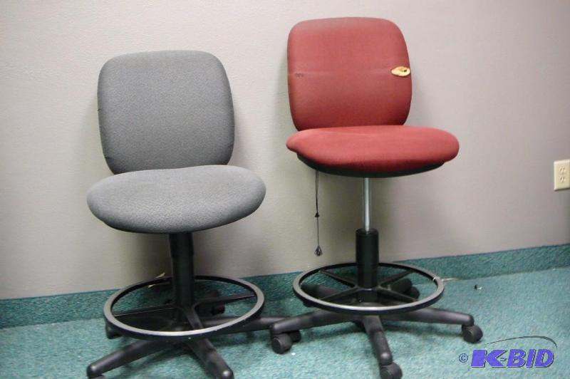2 adjustable red and gray office ch...