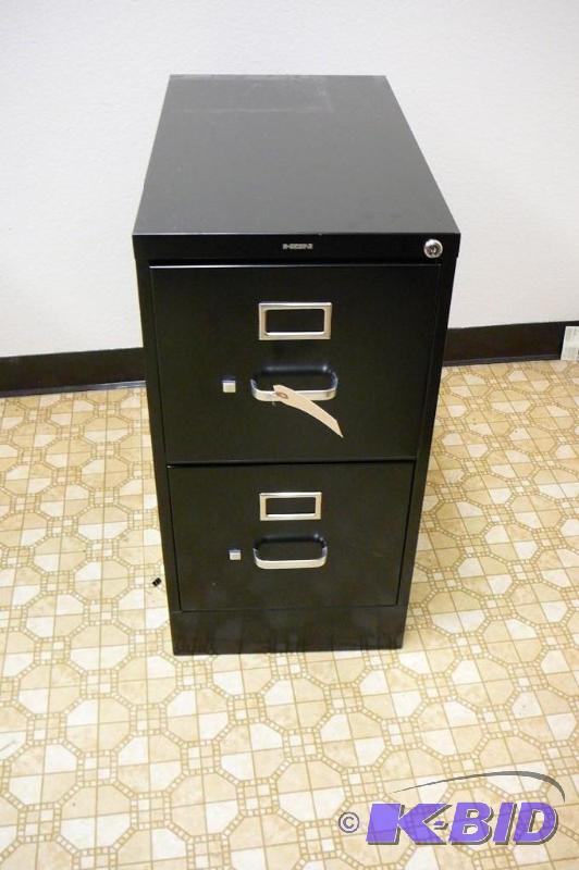 Hon black steel two drawer filing c...