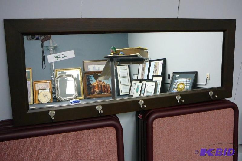Mirror with coat hooks 35-12&quot...