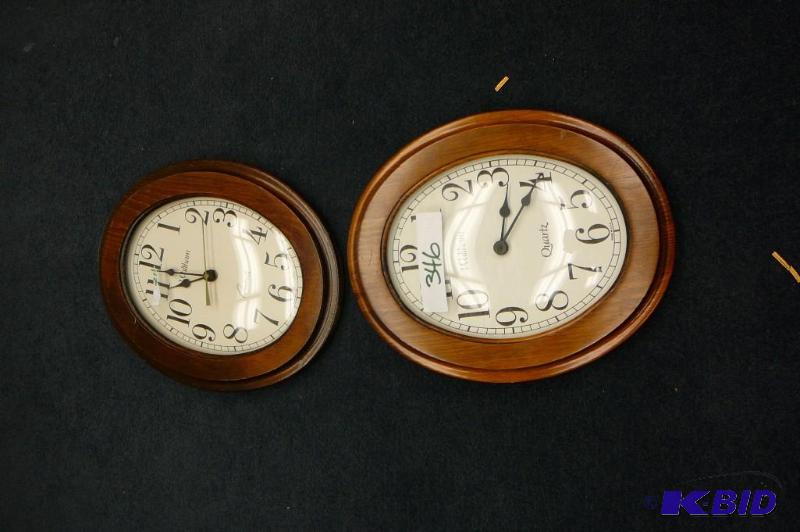 2 wooden clocks Sold &quotas is&qu...