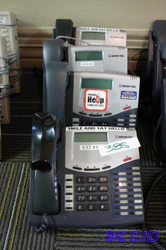 4 Inter-Tel phones model #8520 PN ...