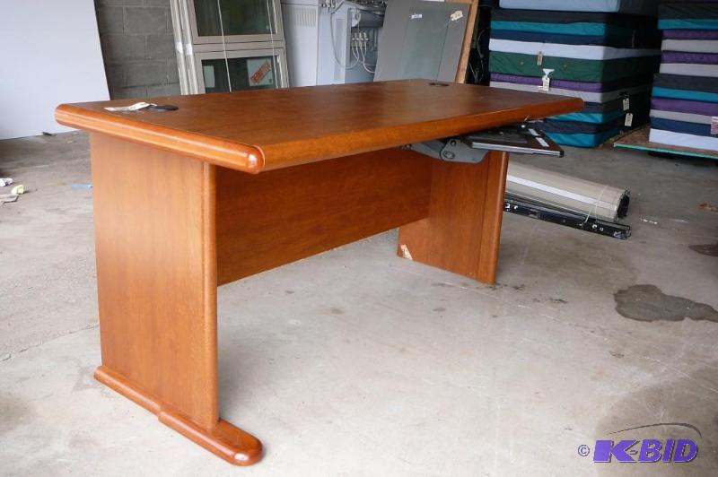 Wooden Desk 27d x 60 x 29 with pull...