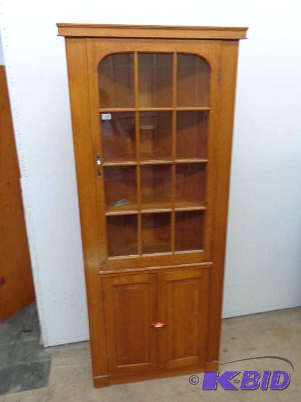 lot 10 image: Corner Cabinet 6 Shelves 78.5"...