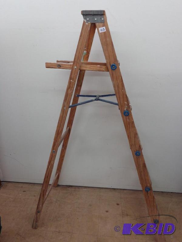 lot 113 image: 6 Foot Wooden Ladder Homestead Stur...