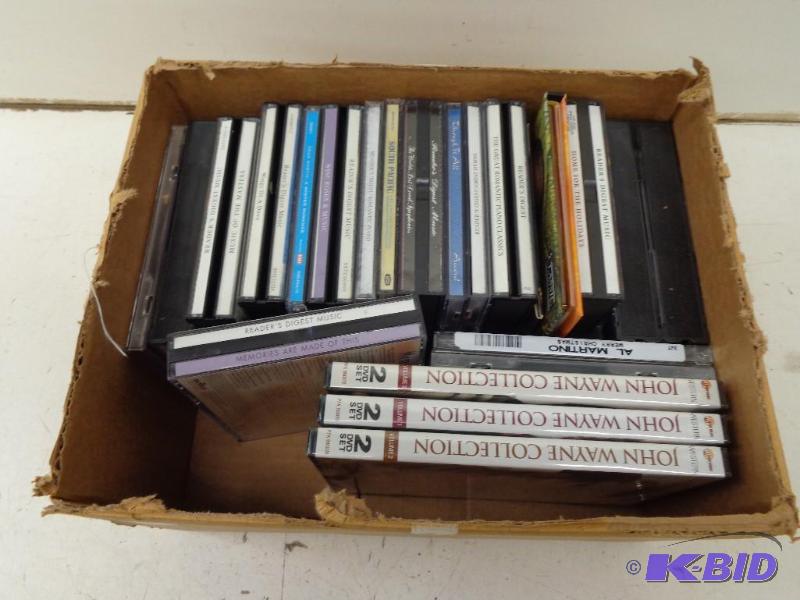 lot 56 image: Assorted CDs and 3 John Wayne Movi...