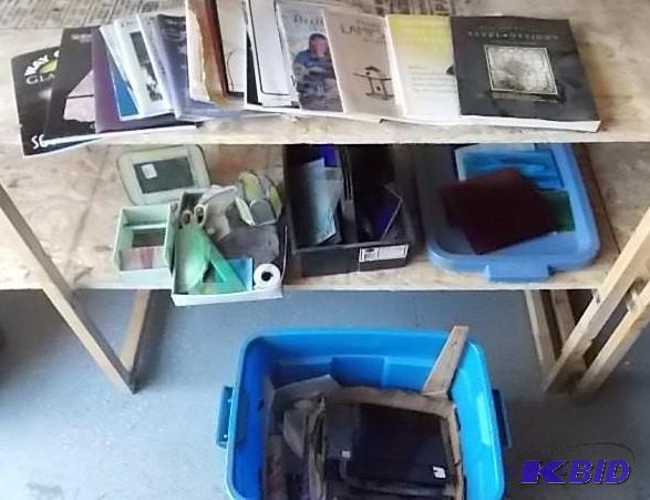 Large Lot Of Glass For Stained Glas...