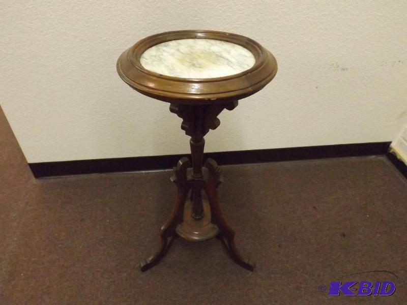 Vintage solid hard wood with marble...