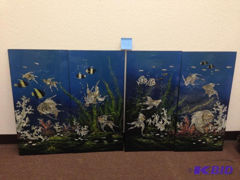 4 piece wall art, very pretty, meas...