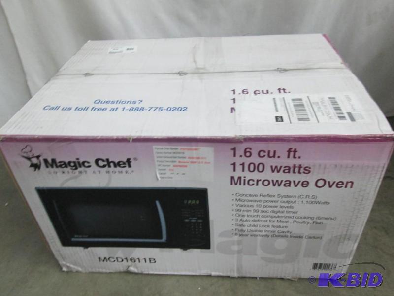 MAGIC CHEF MCD1611B 1.6 Cubic-ft, 1,100-Watt Microwave with