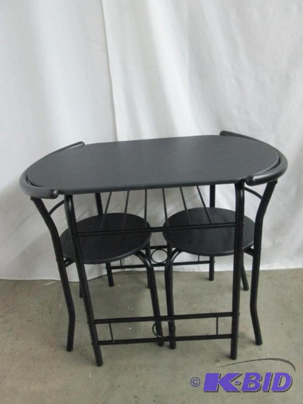 lot 22 image: Black 3-Pc. Bistro Set