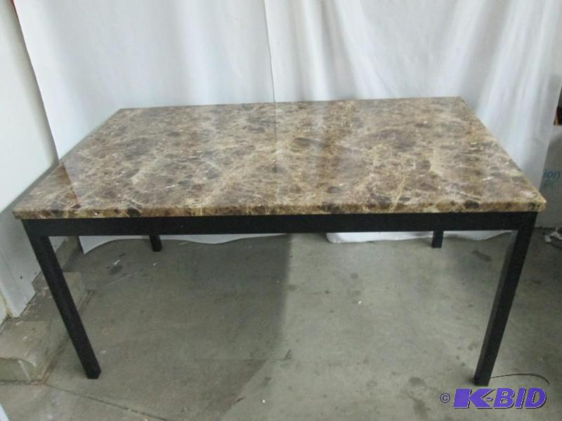 lot 9 image: McLeland Design Rectangular Marble-Look Table