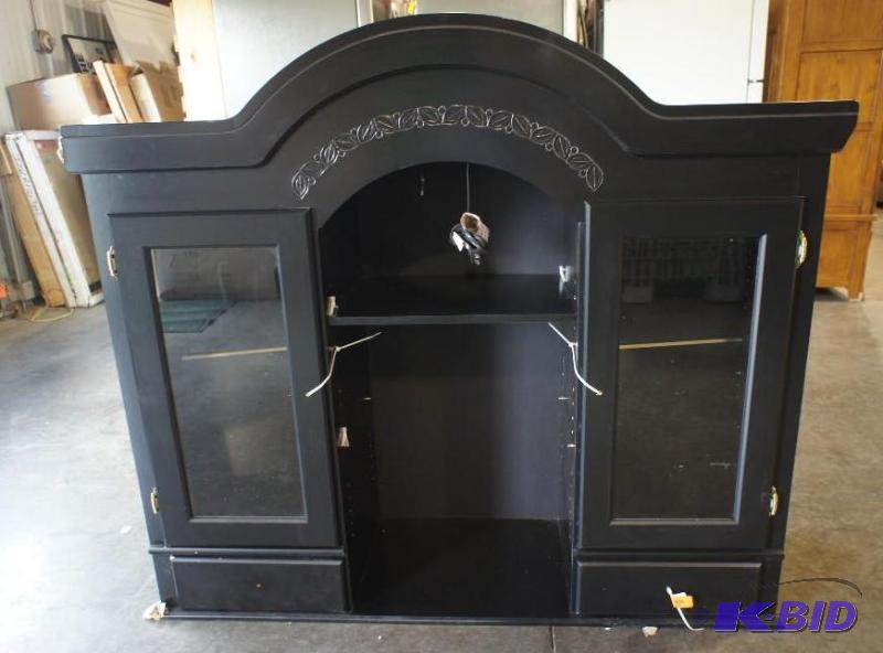 Hutch China Cabinet. Black, glass ...