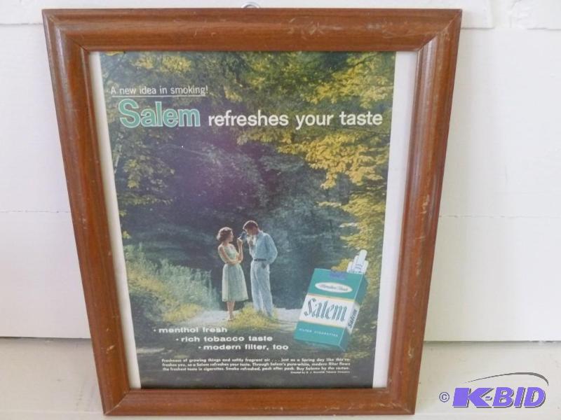 lot 116 image: Vintage Salem wood framed advertise...