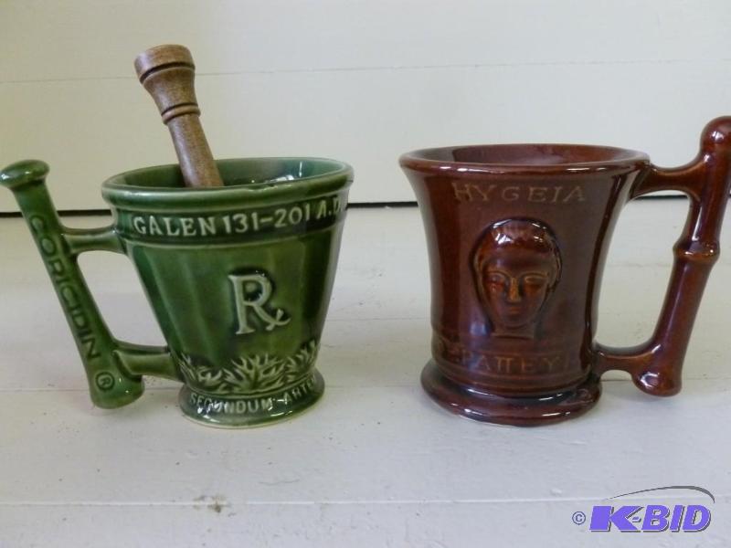 lot 124 image: Lot of two porcelain pharmacist cup...
